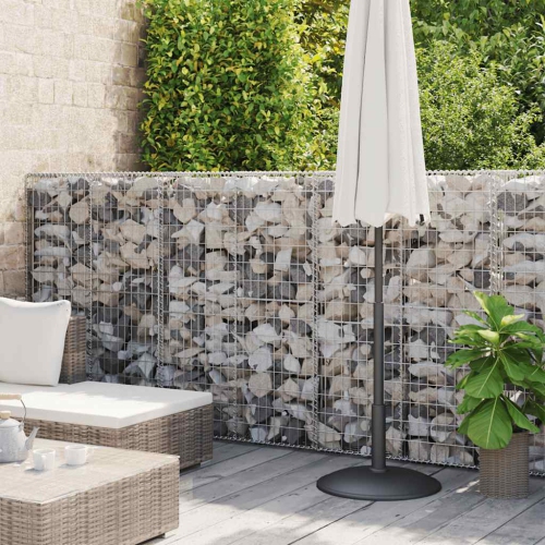 vidaXL Gabion Basket, Galvanized Steel Gabion Planter, Gabion Raised Bed, 129,9''x11,8''x39,4''