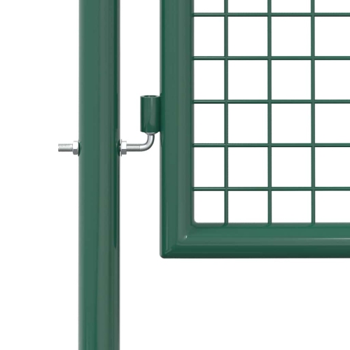 vidaXL Wire Mesh Fence Gate, Steel, Easy In-Ground Installation, Lockable, 3.28ft W x 4.1ft H Green