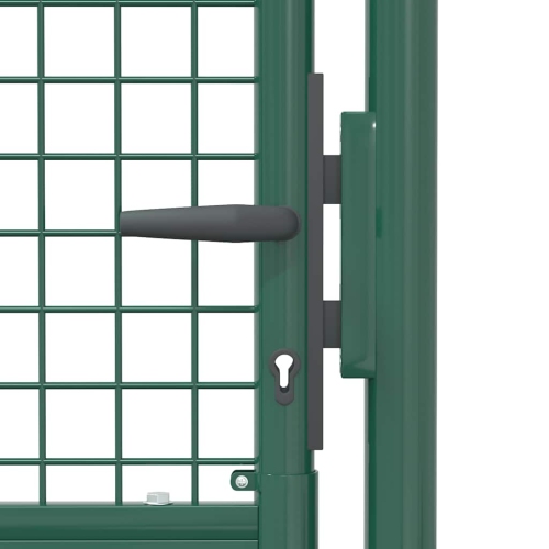 vidaXL Wire Mesh Fence Gate, Steel, Easy In-Ground Installation, Lockable, 3.28ft W x 4.1ft H Green