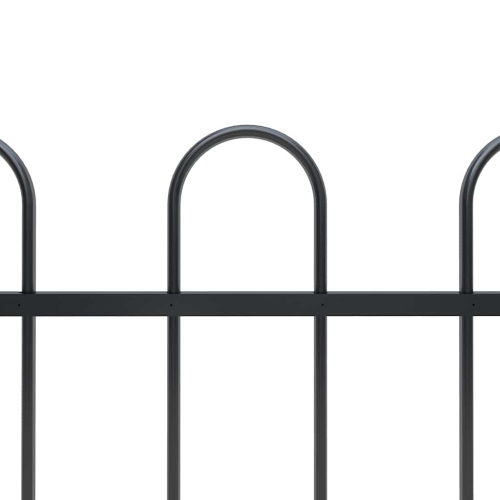 vidaXL Garden Fence with Hoop Top Steel 1603.5x100 cm Black