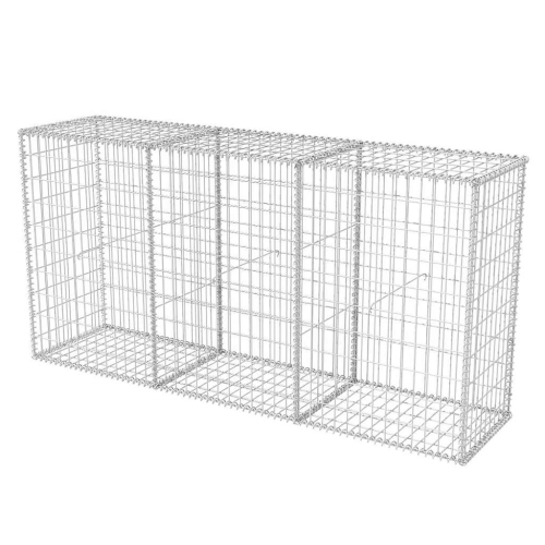 vidaXL Gabion Basket, Galvanized-Steel Gabion Wall/ Cage, High Load Capacity, 78.7''x19.7x39.4''