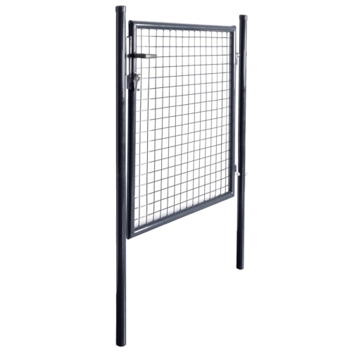 vidaXL Mesh Garden Gate Galvanised Steel 33.7"x39.4" Gray