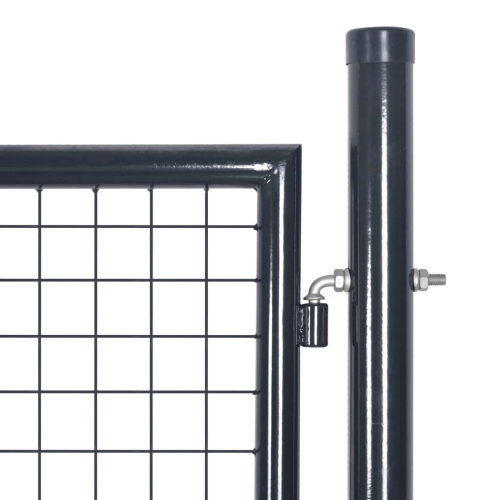 vidaXL Mesh Garden Gate Galvanised Steel 33.7"x39.4" Gray