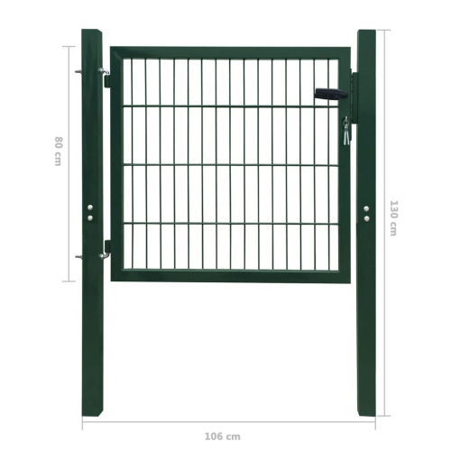 vidaXL 2D Fence Gate Green 41.7" x 51.2"