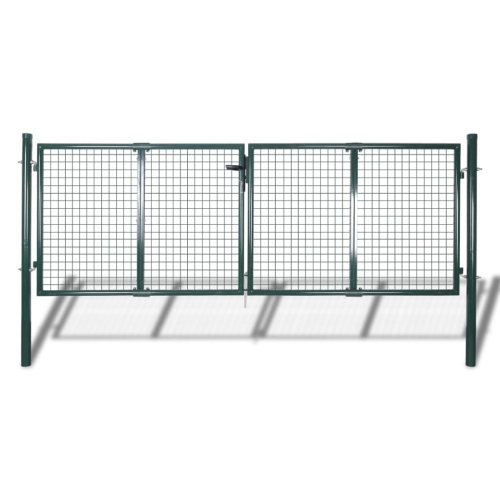 VIDAXL  Fence Gate Steel 300X100 Cm In Green