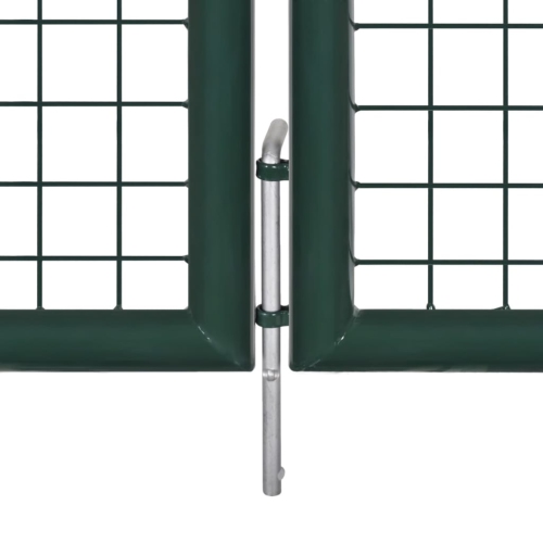 vidaXL Fence Gate Steel 300x100 cm Green