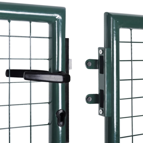 vidaXL Fence Gate Steel 300x100 cm Green