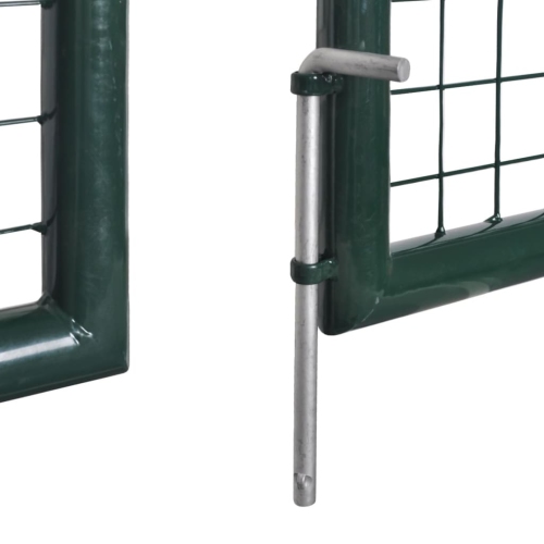 vidaXL Fence Gate Steel 300x100 cm Green