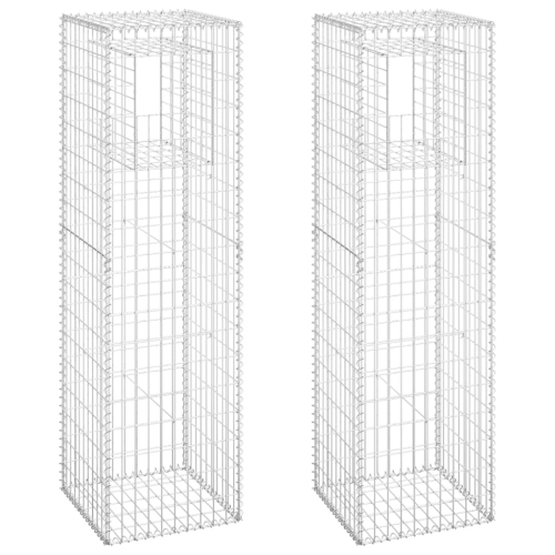 VIDAXL  Gabion Basket Posts 2 PCs 50X50X180 Cm Iron