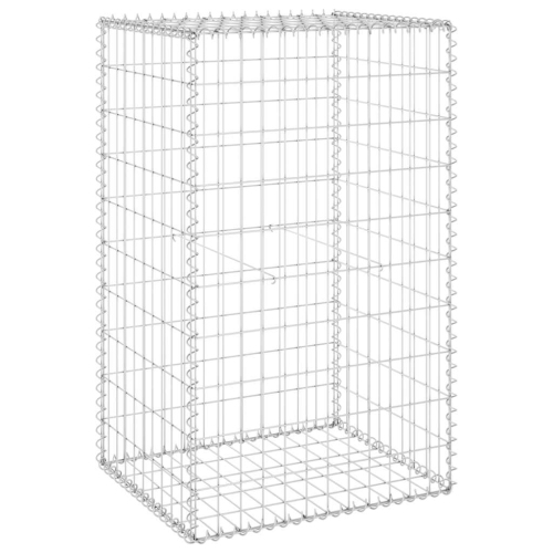 vidaXL Gabion Basket with Lids, Galvanized Steel Gabion Wall, High Load Capacity, 23.6"x19.7"x39.4"