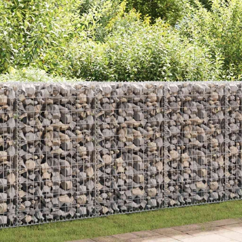 vidaXL Gabion Basket with Lids, Galvanized Steel Gabion Wall, High Load Capacity, 23.6"x19.7"x39.4"