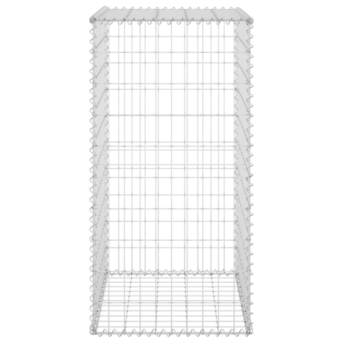 vidaXL Gabion Basket with Lids, Galvanized Steel Gabion Wall, High Load Capacity, 23.6"x19.7"x39.4"