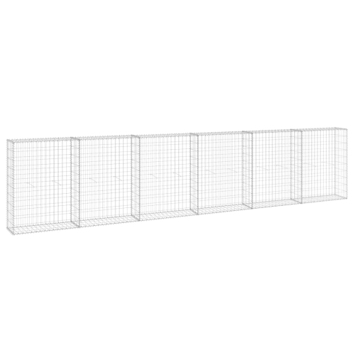 VIDAXL  Gabion Basket With Lids, Galvanized Steel Gabion Wall, High Load Capacity, 118.1"x11.8"x39.4"