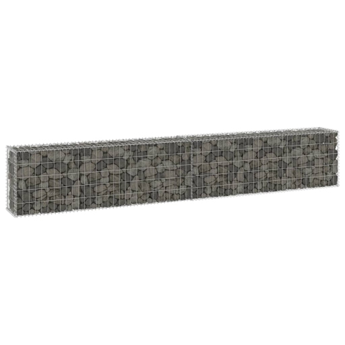 VIDAXL  Gabion Wall With Covers Galvanized Steel 118.1"x11.8"x19.7"