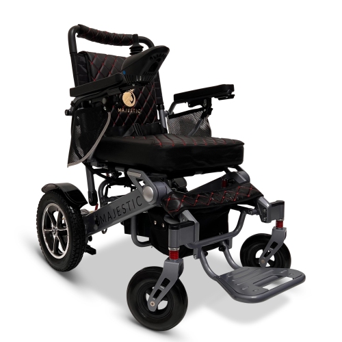 MAJESTIC IQ-7000 AF MAX Luxury Electric Wheelchair | Auto-Folding, Remote Control, Lightweight, Smart Joystick | Up to 27 KM Range, Durable | Silver