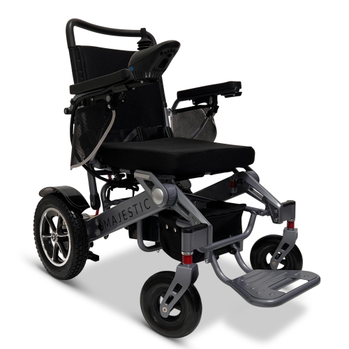 MAJESTIC IQ-7000 AF MAX Luxury Electric Wheelchair | Auto-Folding, Remote Control, Lightweight, Smart Joystick | Up to 27 KM Range, Durable | Silver