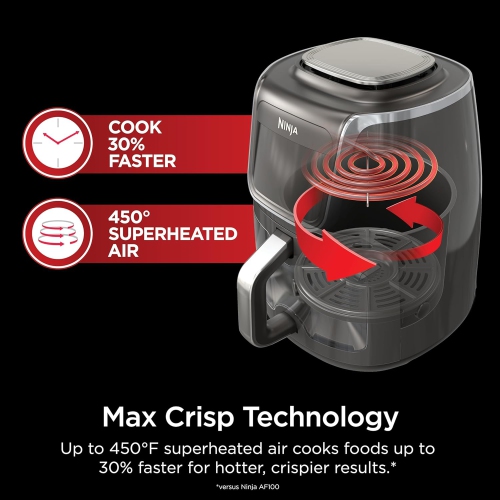 Ninja EzView Air Fryer Max XL, 5.5-QT Capacity, 7 functions: Max Crisp, Air Roast, Bake, Reheat, Dehydrate, and more, up to 450°F, EzView Window,