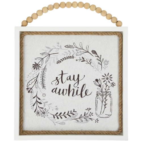 Affiche murale avec cadre « Stay atandis », motif floral – 11,75 po