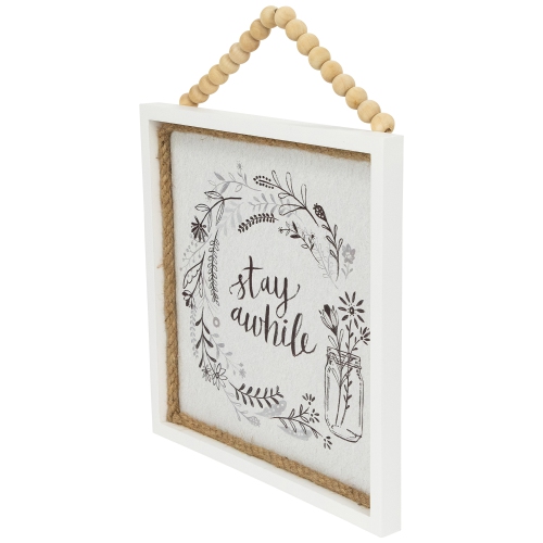 Affiche murale avec cadre « Stay atandis », motif floral – 11,75 po