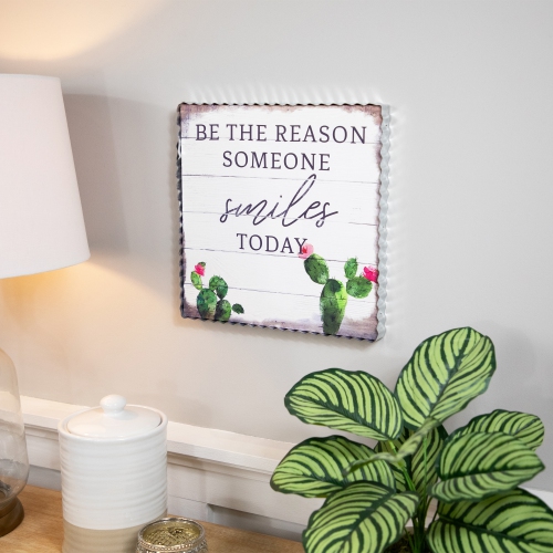 Be the Reason Someone Smiles Today Framed Canvas Wall Art - 12"