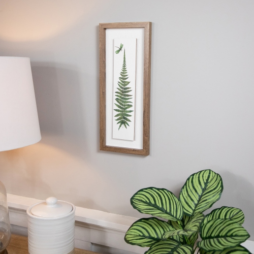 Fern Leaf with Dragonfly Framed Wall Art - 15.75"