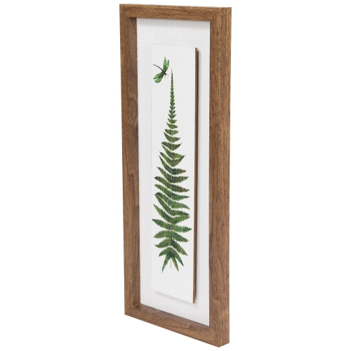 Fern Leaf with Dragonfly Framed Wall Art - 15.75"