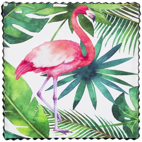 NORTHLIGHT  Flamingo Tropical Framed Canvas Wall Art - 12" In Pink