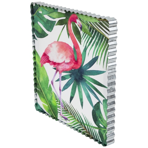 Pink Flamingo Tropical Framed Canvas Wall Art - 12"