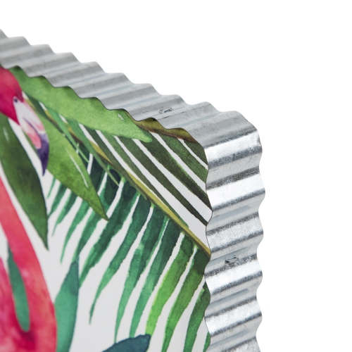 Pink Flamingo Tropical Framed Canvas Wall Art - 12"