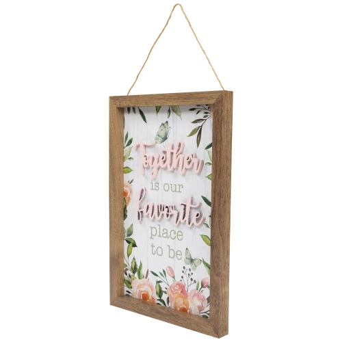 Affiche murale « Together is our favorite place to be » en bois, 11,75 po