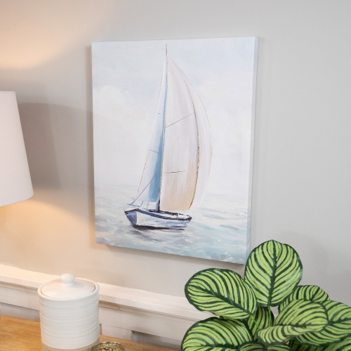 Watercolor Sailboat Canvas Wall Art - 19.5" x 15.75"