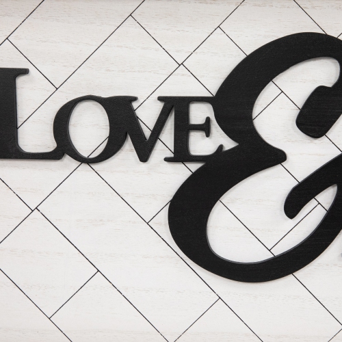 Love and Family Wooden Framed Wall Art - 19.5"