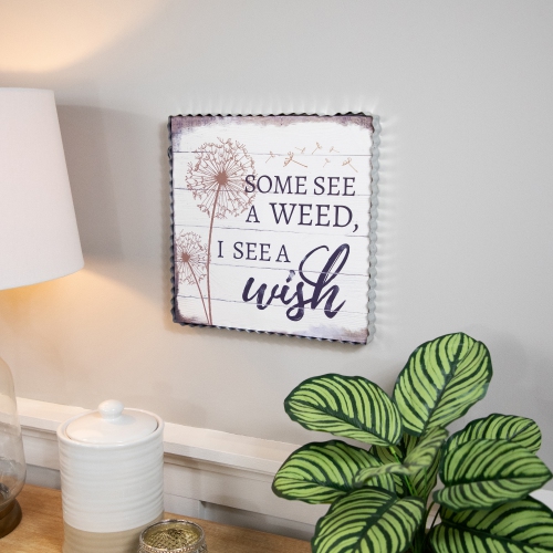 Some See A Weed Dandelion Framed Canvas Wall Art - 12"