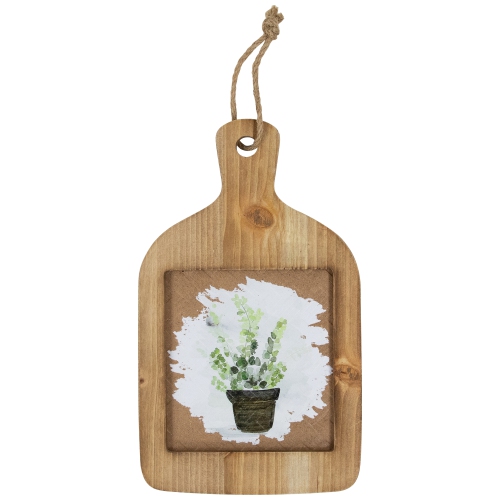 Natural Cutting Board Wooden Floral Wall Decoration - 10.5"