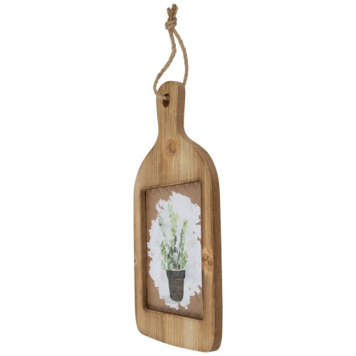 Décoration murale florale en bois de planche à découper naturelle - 10,5 po
