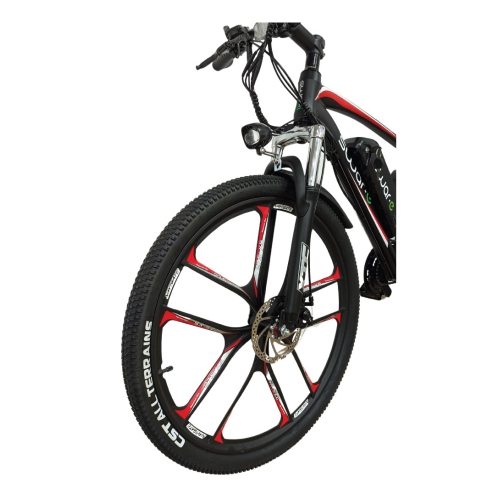 Swar-e Electric Bike 27.5"(350W Motor, 36V 13Ah Lithium Battery, MAG Wheel, 32 km/h Speed), Red-Black