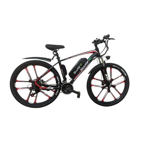 Swar-e Electric Bike 27.5"(350W Motor, 36V 13Ah Lithium Battery, MAG Wheel, 32 km/h Speed), Red-Black
