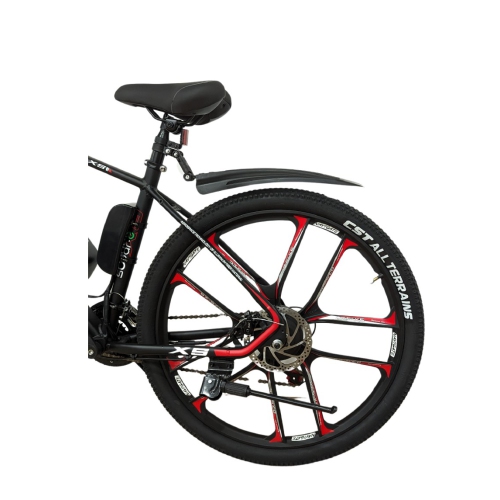 Swar-e Electric Bike 27.5"(350W Motor, 36V 13Ah Lithium Battery, MAG Wheel, 32 km/h Speed), Red-Black