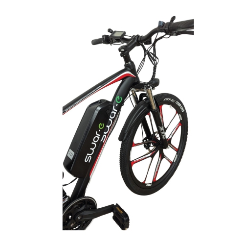 Swar-e Electric Bike 27.5"(350W Motor, 36V 13Ah Lithium Battery, MAG Wheel, 32 km/h Speed), Red-Black