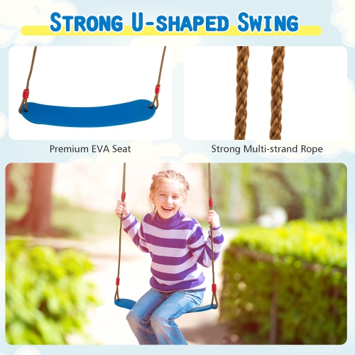 Gymax 3-in-1 Kids Swing Set 660 LBS Carbon Steel Swing Frame w/ Belt Swing for Toddlers