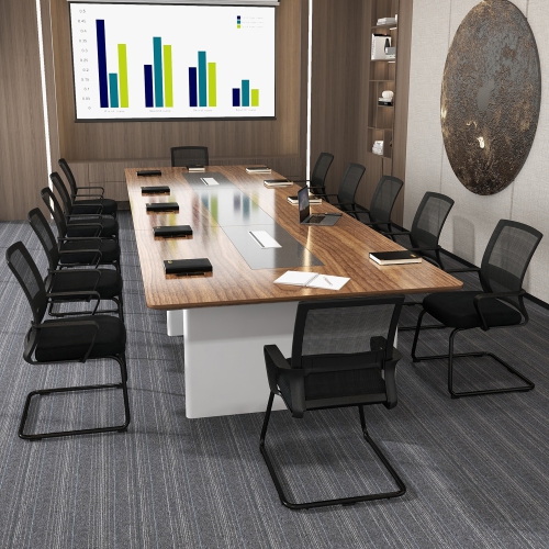 Gymax Office Guest Chair Set of 12 Conference Reception Chair w/ Lumbar Support & Sled Base