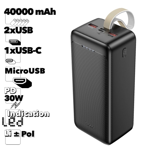 Chargeur de batterie externe USB-C micro USB portatif de 40000&nbsp;mAh pour tablettes iPad de Samsung de iPhone