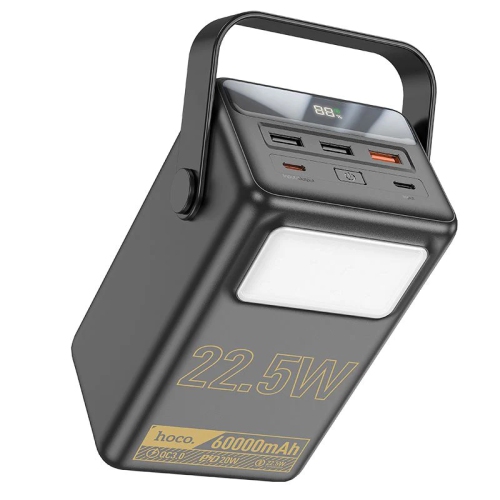 60000 mAh 65W LED Strong Flashlight External Battery Charger Portable Power Bank for iPhone Samsung iPad Tablets