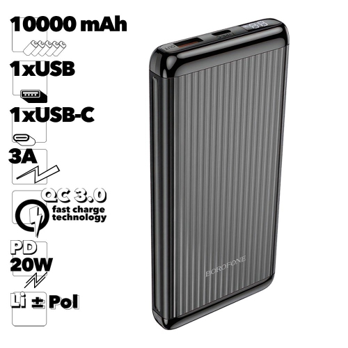 Chargeur de batterie externe USB-C PD 20&nbsp;W de QC3,0 W de 10000&nbsp;mAh pour tablettes iPad de Samsung de iPhone