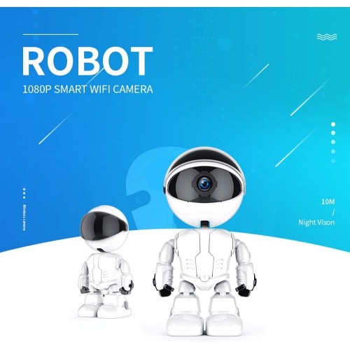 Timbo Home Security IP Camera Robot Intelligent Auto Tracking Camera Wireless WiFi Baby Video Monitor Surveillance Camera 1080P -White