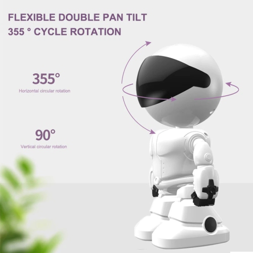 Timbo Home Security IP Camera Robot Intelligent Auto Tracking Camera Wireless WiFi Baby Video Monitor Surveillance Camera 1080P -White