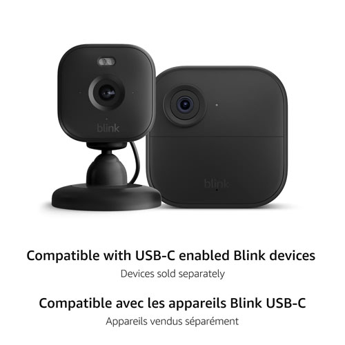 Blink 3.96m Weather Resistant Power Adapter for Blink Mini 2 and Outdoor 4 (4th Gen) Cameras - Black