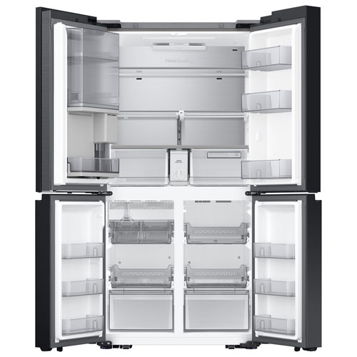 Réfrigérateur à 4 portes et à profondeur de comptoir de 22,8 pi³ et 36 po BESPOKE avec porte transparente de Samsung - Inox