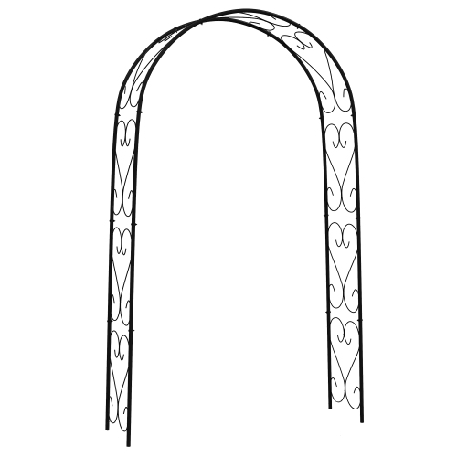 OUTSUNNY  Steel Garden Arch Trellis, 7.5Ft High X 4Ft Wide Metal Garden Arbor for Climbing Plants, Roses, Vines, Outdoor Wedding Arch for Bridal