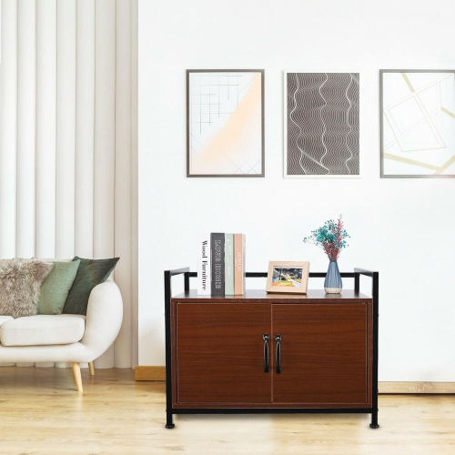 Large Space Cat Litter Box Enclosure, Hidden Cat Washroom Furniture, Wooden Cat Litter Cabinet Storage Bench with a Side Window